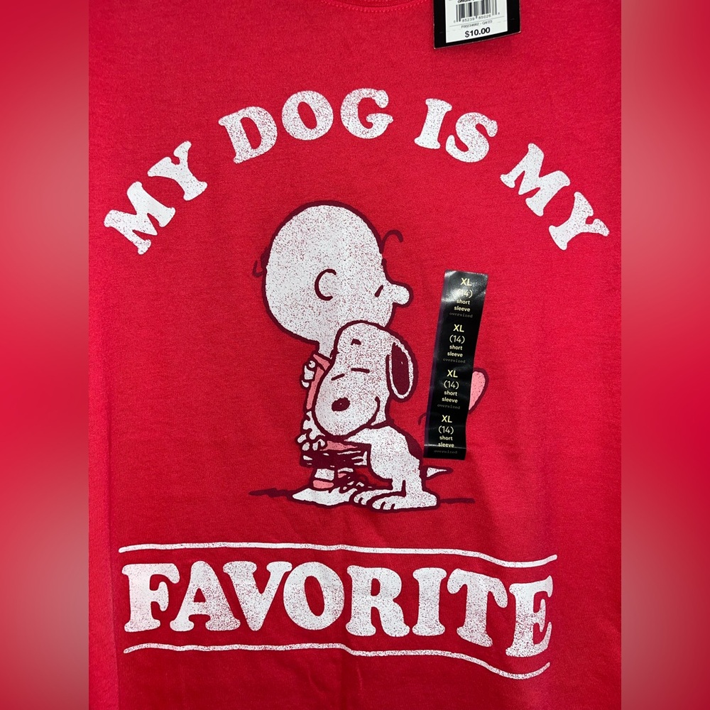NWT SNOOPY Red "My Dog Is My Favorite" Tee